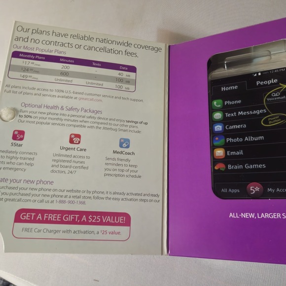 Lively® - Jitterbug Smart4 Smartphone for Seniors  Great Call WITH BOX - Picture 11 of 11